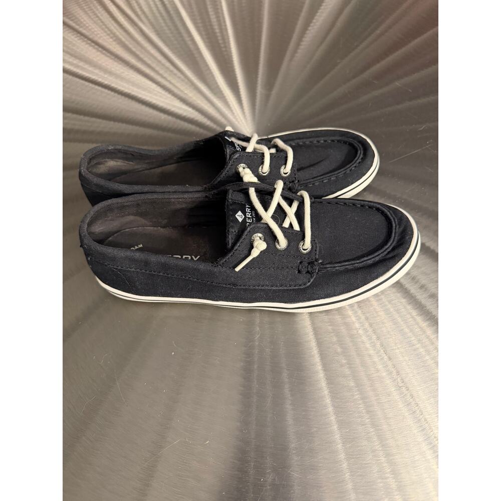 Sperry Top Sider Black Canvas Women’s Boat Shoes - Size: 8 - Picture 6 of 9